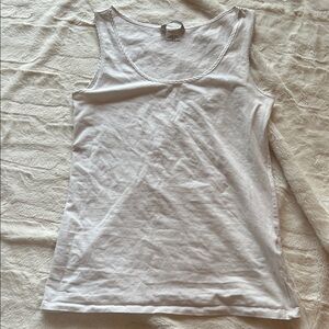 H&M White Scalloped Tank Top